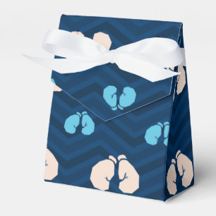 Mitternacht, Sky Blue, Tan, Boxhandschuhe Zickzack Geschenkschachtel