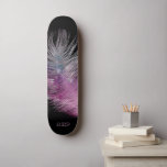 *~* Mitternacht Sky Pastell Boho Kosmische Feather Skateboard<br><div class="desc">* Energetisch Enhanced Magical Mystical Cosmic Celestial Bohemisch Sinti und Roma Rustic atemberaubend schöne dunkle Midnight Navy Blue Watercolor Himmelshintergrund und funkelnde Himmelskosmie Federdesign. Die zauberhafte Feder ist sehr leicht und flüsternd. * Passen Sie an / Personalisieren Sie Ihre INITIALE / MONOGRAMM oder NAME. Verwenden Sie den Designer auch, um...</div>