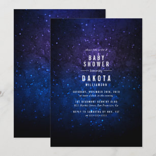 Mitternacht Sky & Shining Stars   Galaxy Babydusch Einladung
