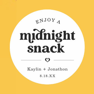 Mitternacht Snack Gastgeschenk Hochzeit Labels Runder Aufkleber