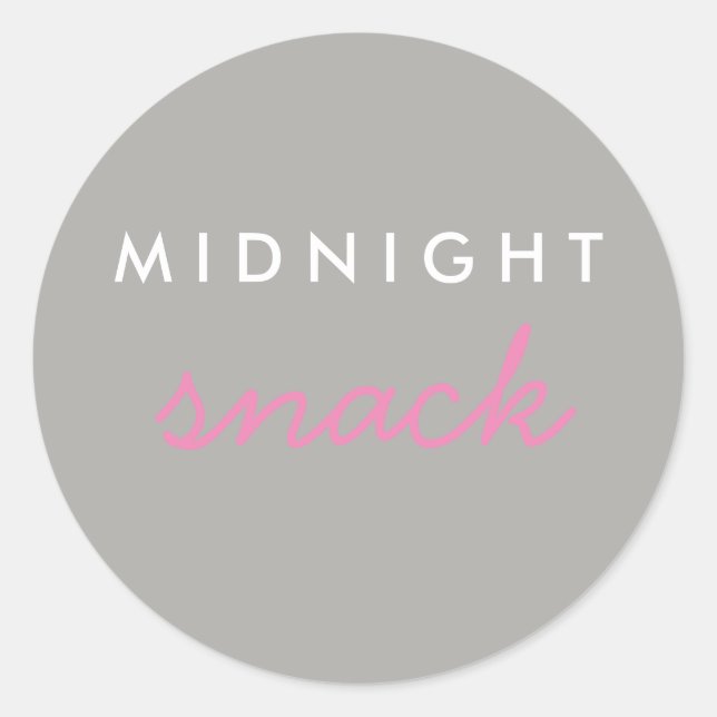 Mitternacht Snack Sticker Pink Gray (Vorderseite)