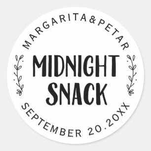 Mitternacht Snack Wedding Runder Aufkleber