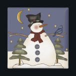 Mitternacht Snowman Weihnachten und Winter Magnet<br><div class="desc">Mitternacht Snowman Weihnachten und Winter Magnet</div>