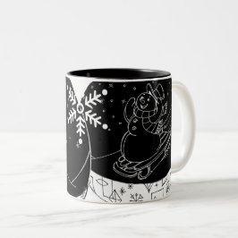 Mitternacht Snowman Zweifarbige Tasse