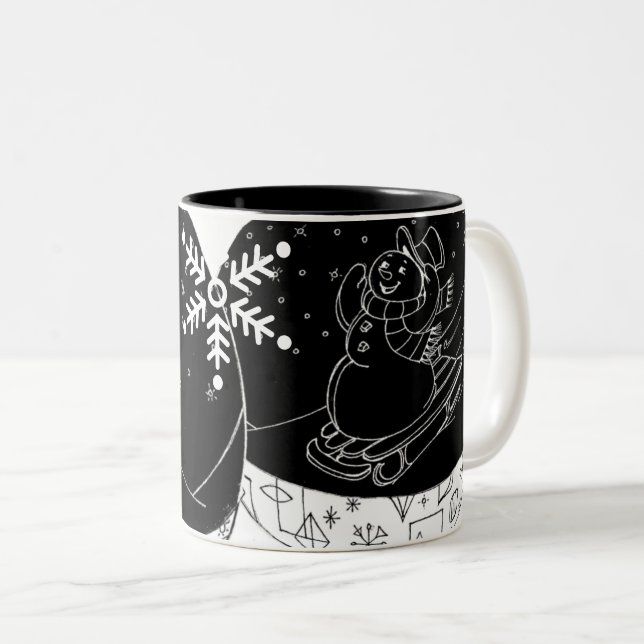 Mitternacht Snowman  Zweifarbige Tasse (VorderseiteRechts)
