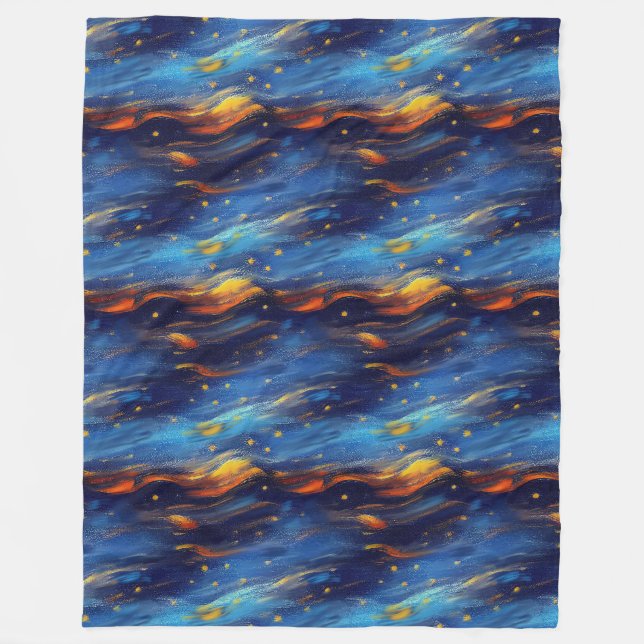 Mitternacht Starry Skies Fleecedecke (Vorderseite)