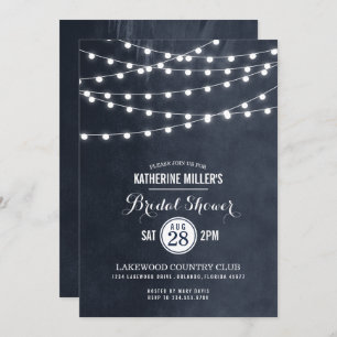 Mitternacht String Lights Bridal Dusche Einladung
