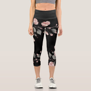 Mitternacht Tropen Capri Leggings