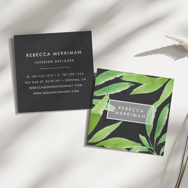 Mitternacht Tropics Quadratische Visitenkarte (Von Creator hochgeladen)