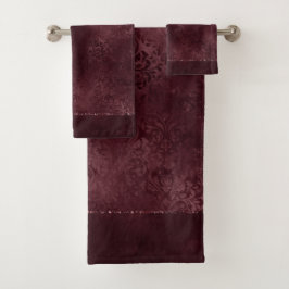 Mitternacht Wein Romance | Dunkler Satiny Grunge D Badhandtuch Set