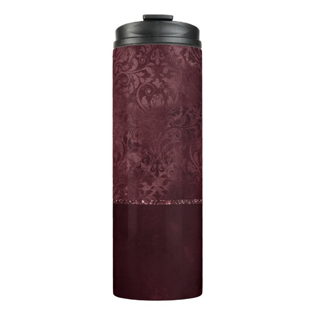 Mitternacht Wein Romance | Dunkler Satiny Grunge D Thermosbecher (Vorderseite)