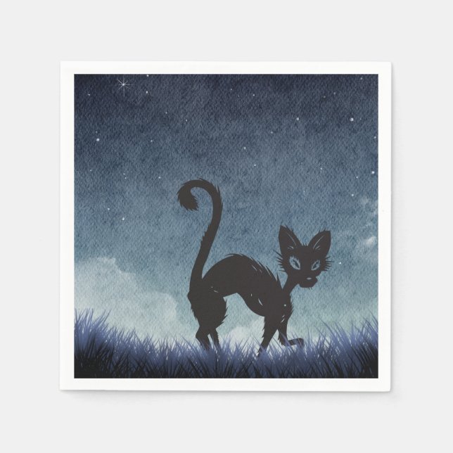 Mitternacht Whiskers & Moonlit Mischief Paper Napk Serviette (Vorderseite)