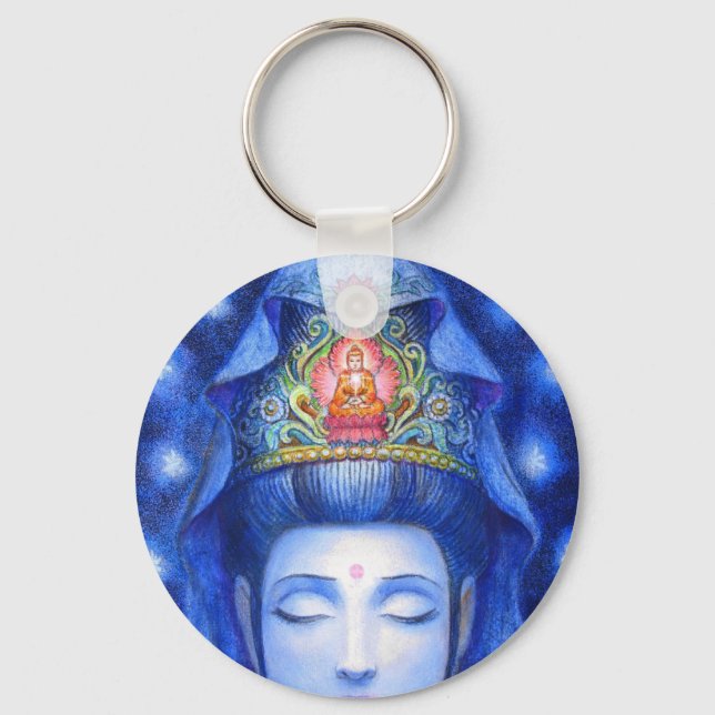 Mitternacht Zen Meditation Kuan Yin Schlüsselanhänger (Vorderseite)