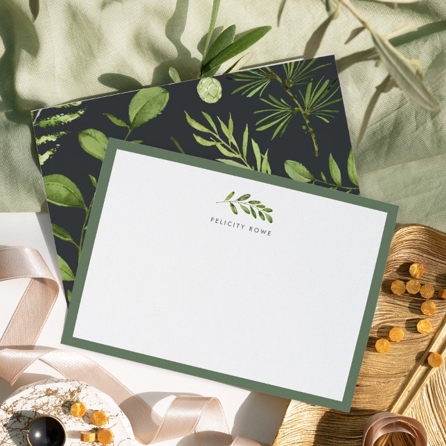 Mitternachtgarten | Business Stationery Flat Card Mitteilungskarte (Von Creator hochgeladen)