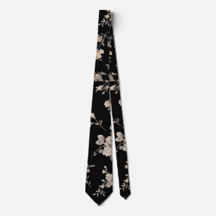 Mitternächtliche Blumen-Eleganz Krawatte