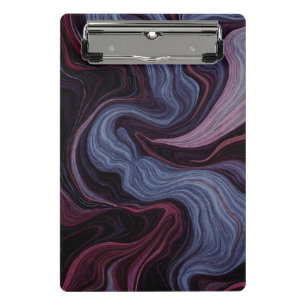 Mitternachts-Amethyst-Marmor-Strudel Lila Blau Flu Mini Klemmbrett