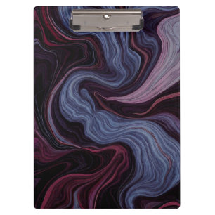 Mitternachts-Amethyst-Marmor-Wirbel Lila Blau Flui Klemmbrett