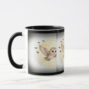 Mitternachts Barn Eule Halloween Tasse