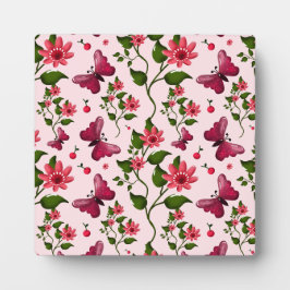 Mitternachts-Blüten-Schmetterling-Blumen-Matching- Fotoplatte