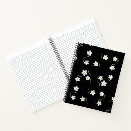 Mitternachts-Daisy-Blumen-Notizbuch | Handgezeichn Notizbuch