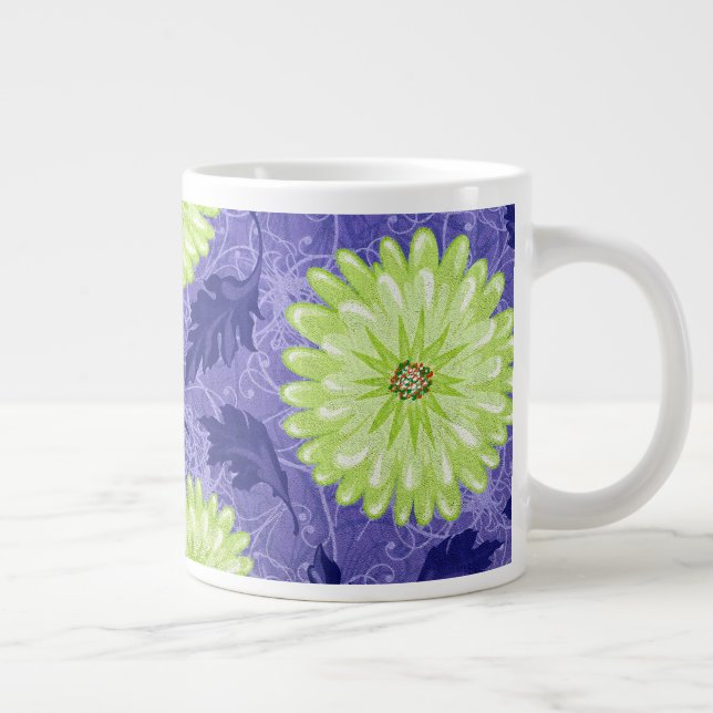 Mitternachts-Daisy-Garten Jumbo-Tasse (Rechts)