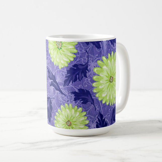 Mitternachts-Daisy-Garten Kaffeetasse (VorderseiteRechts)
