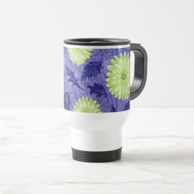 Mitternachts-Daisy-Garten Reisebecher (VorderseiteRechts)