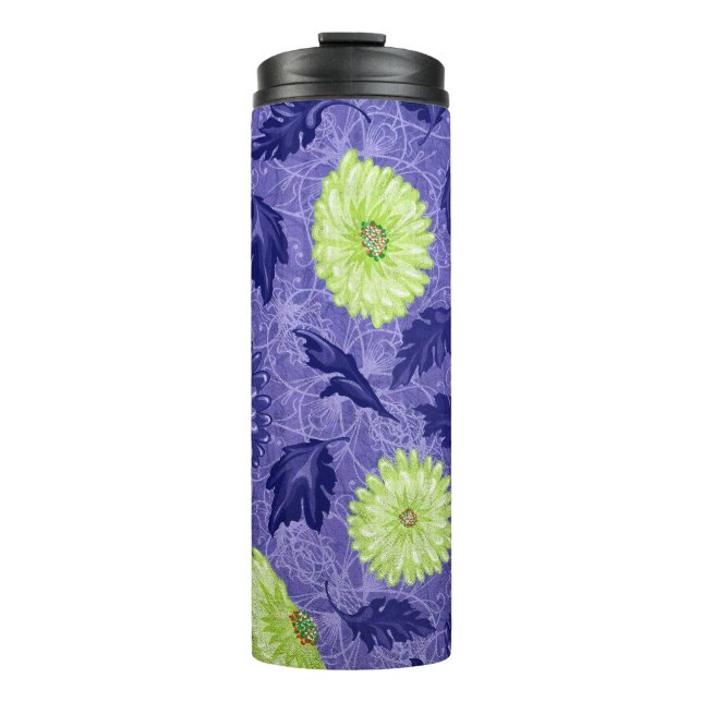 Mitternachts-Daisy-Garten Thermosbecher (Vorderseite)