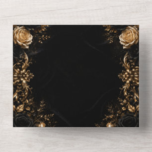 Mitternachts-Goldene Romantik All In One Einladung
