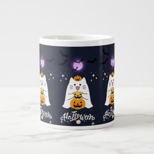 Mitternachts-Halloween-Katze – Gruselige und süße Jumbo-Tasse