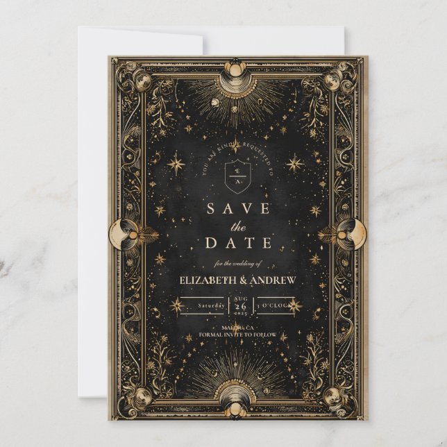 Mitternachts-Himmels-Luxus-Hochzeit Save The Date (Vorderseite)