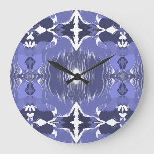 Mitternachts-Indigo-Kaleidoskop  Große Wanduhr