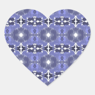 Mitternachts-Indigo-Kaleidoskop  Herz-Aufkleber