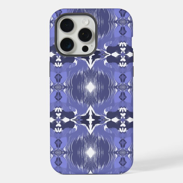 Mitternachts-Indigo-Kaleidoskop  iPhone 15 Pro Max Hülle (Rückseite)