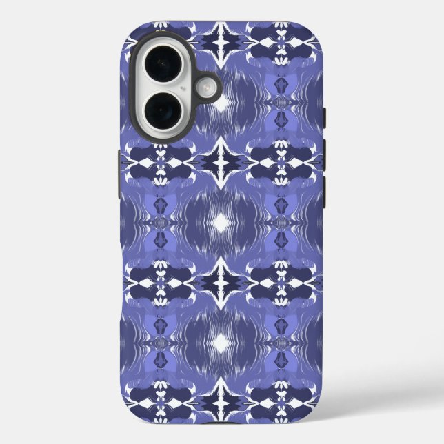 Mitternachts-Indigo-Kaleidoskop  iPhone 16 Hülle (Rückseite)