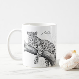 Mitternachts-Leopard, Wildlife-Illustration Kaffeetasse