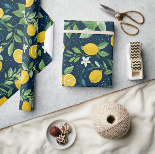 Mitternachts-Limonenblüten-Geschenk Geschenkpapier