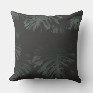 Mitternachts Monstera Schatten Wurfkissen Kissen