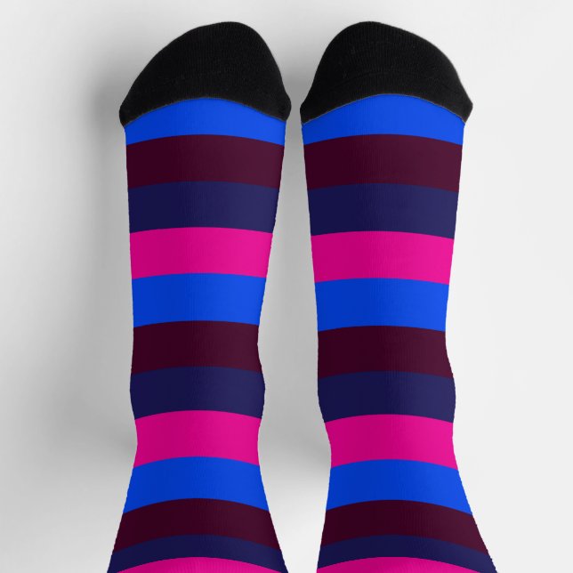 Mitternachts Neonstreifen Socken (Oben)