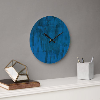 Mitternachts-Ozeanwellen | Abstraktes Tiefblau Große Wanduhr