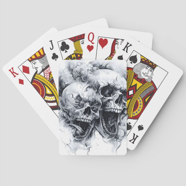 Mitternachts-Phantom-Schädel Spielkarten (Rückseite)
