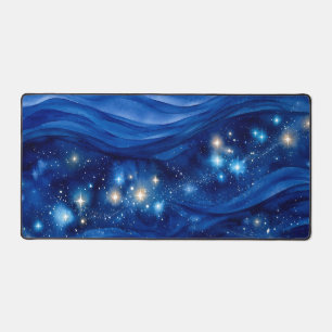 Mitternachts-Saphir-Galaxie-Aquarell Schreibtischunterlage