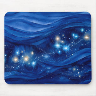Mitternachts Saphir Galaxie Wasserfarbe Mousepad