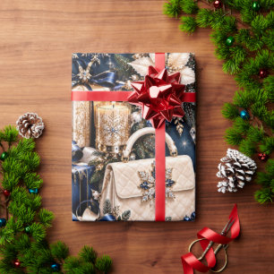 Mitternachts Saphir Luxus Weihnachten Geschenkpapier