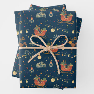 Mitternachts-Schlittenfahrt  Geschenkpapier Set