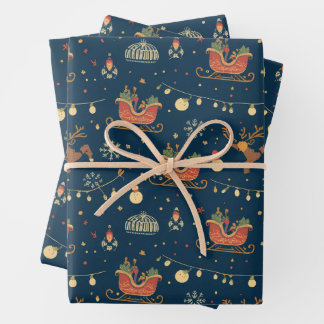 Mitternachts-Schlittenfahrt  Geschenkpapier Set