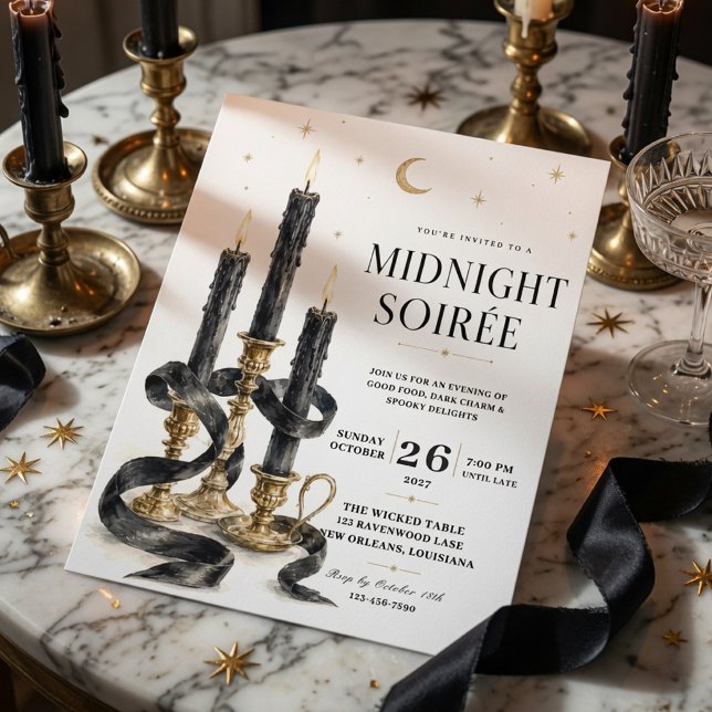 Mitternachts-Soirée Halloween-Dinnerparty  Feiertagskarte (Von Creator hochgeladen)