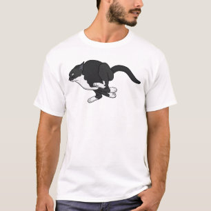 Mitternachts-Sprung Noir Katze T-Shirt