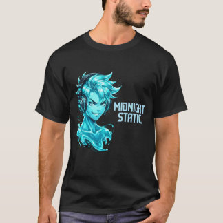 Mitternachts-Statik Anime Flüssig-Jungen-Kopfhörer T-Shirt