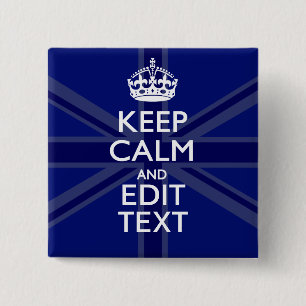 Mitternachtsblau Behalte Ruhe, um Ihren Text-Union Button